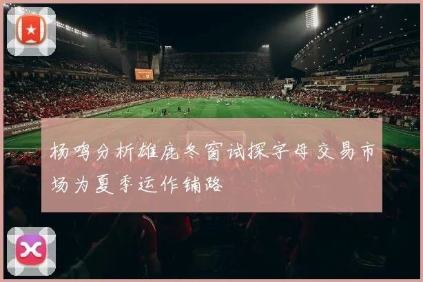 杨鸣分析雄鹿冬窗试探字母交易市场为夏季运作铺路